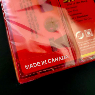 Terrorvision cassette with Made in Canada long white sticker