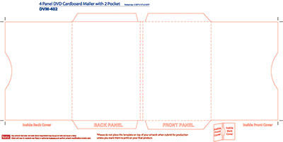 DVD cardboard sleeve with 2 pockets